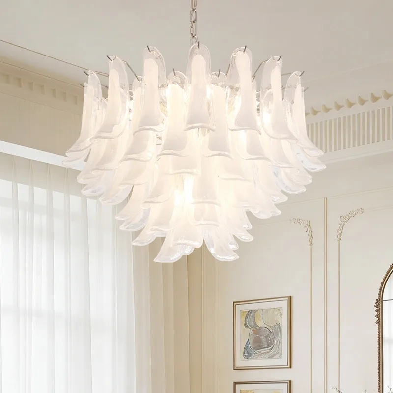 French Style Glass Pendant Lights LED Living Room Bedroom Dining Hall Office Study Kitchen Cosy Atmosphere Decor Hanging Lamps