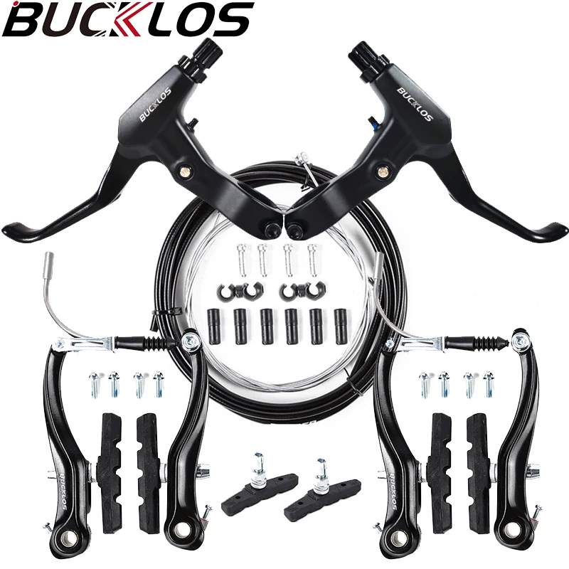 

BUCKLOS Велосипедный V-тормозной комплект из алюминиевого сплава, дорожный горный велосипед, V-тормозной комплект, велосипедный тормозной рычаг, велосипедные тормоза, кабель суппорта