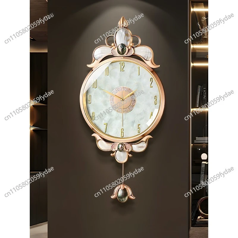 Clock European Shell Wall Hanging Clock Silent Quartz Clock Living Room Decoration