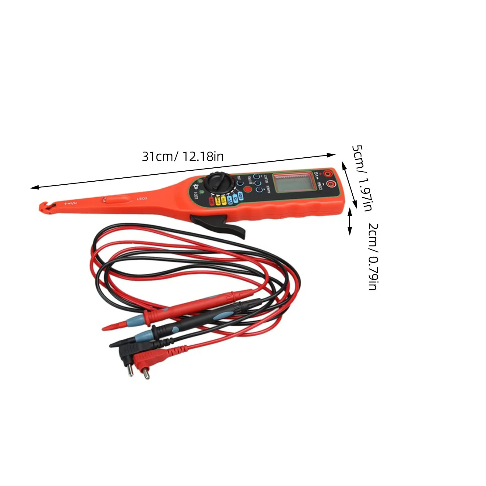 Lightweight Vehicle Voltage Tester One-Hand Operation Circuit Detection Pen Non-Invasive Wire Testing for Auto Boats Motorcycles