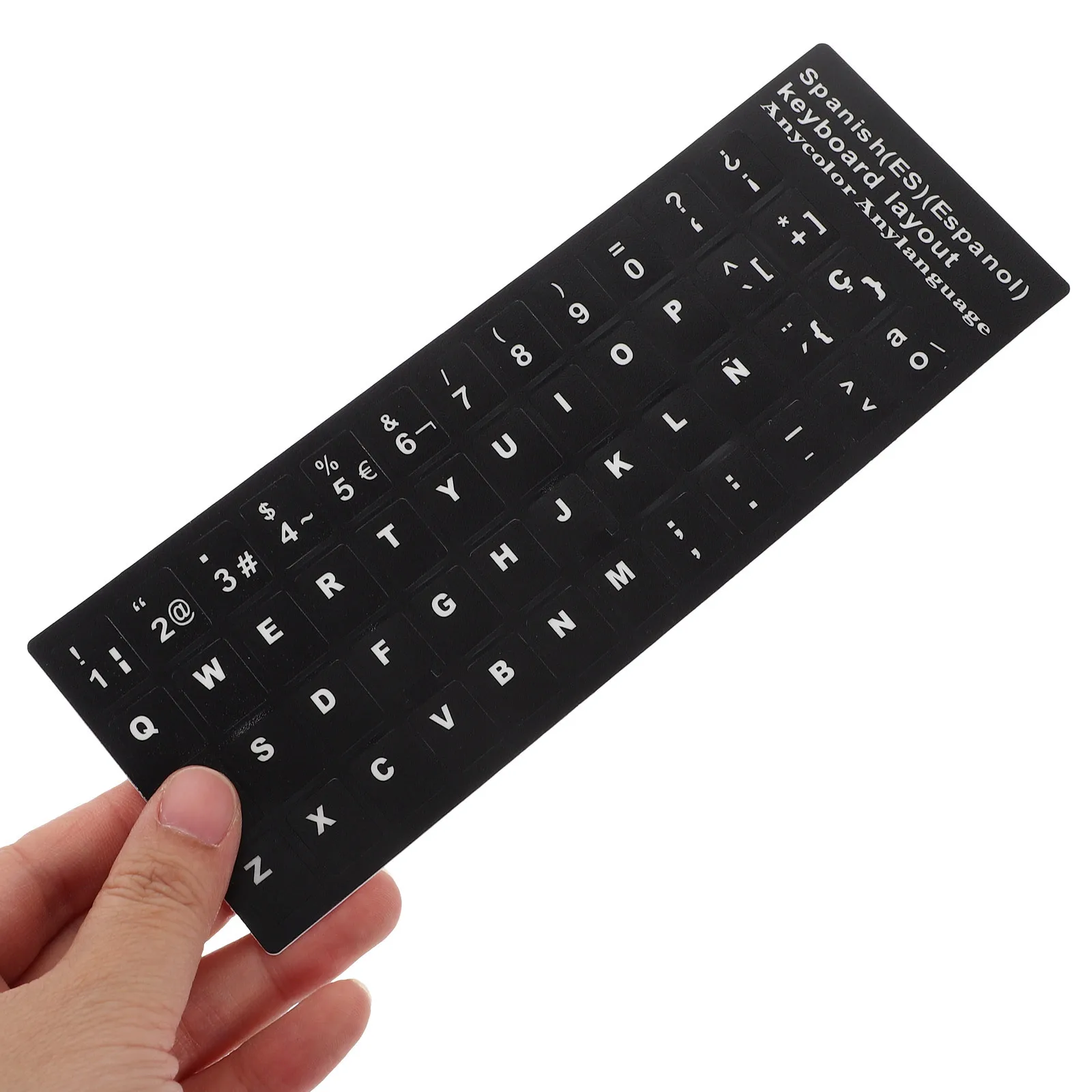 

6 Sheets Language Keyboard Stickers Waterproof Universal Fit for Computer Laptop Scratch Protection Easy Apply Removal PVC