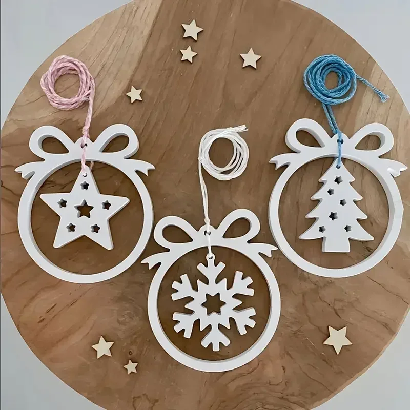 christmas silicone hanging mold for diy epoxy resin plaster concrete crafts snowflake christmas tree deer pendant casting mould view 6