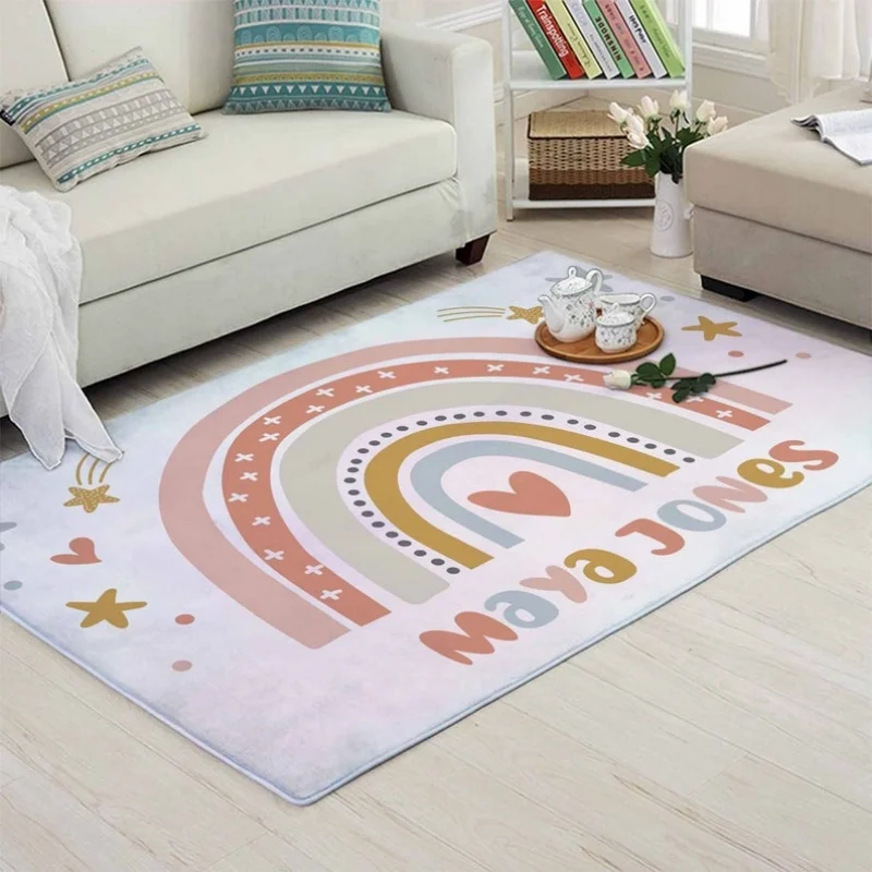 

Cartoon Rainbow Carpet Personalized Rug Soft Custom Rug For Home Decor Gift Carpet Sofa Carpet Birthday Gifts Halloween Gift