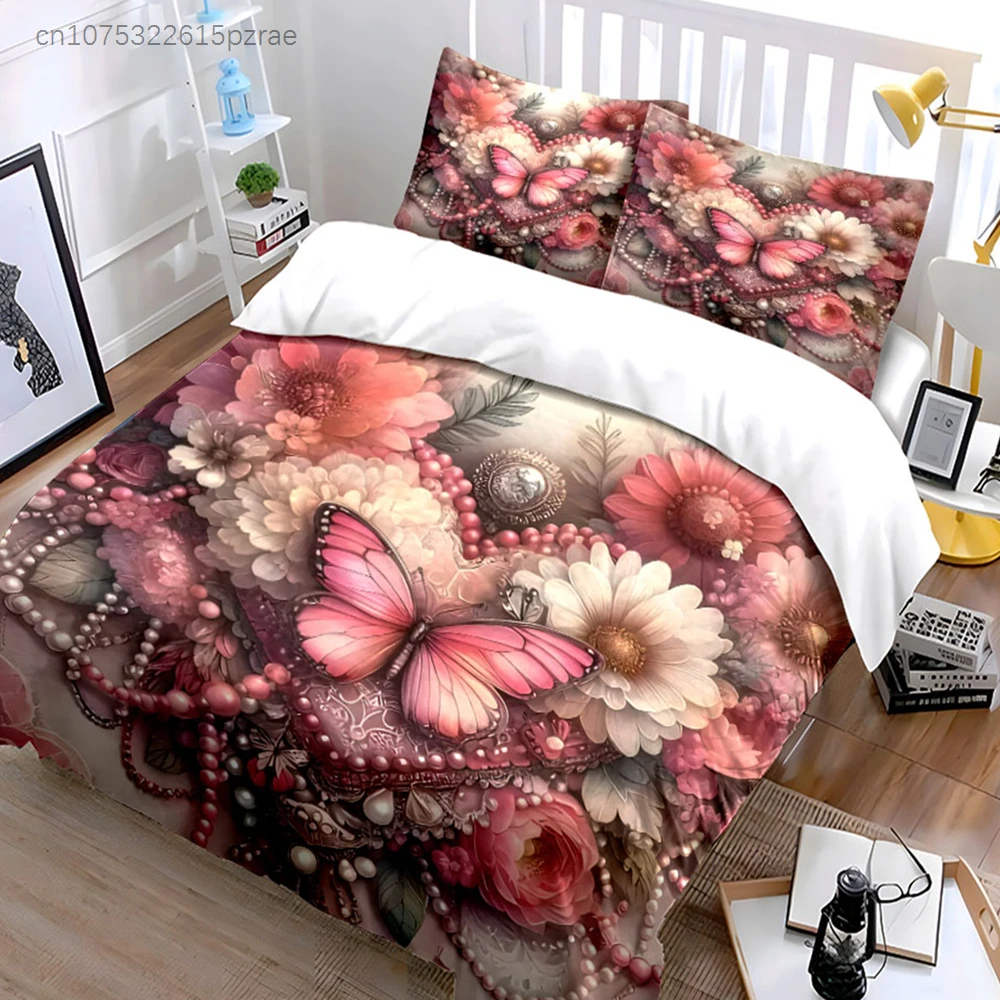 Romantic Floral Decorative Set Multiple Sizes kid's And adults' Bedroom Exquisite 3PC Bedding set, Gift