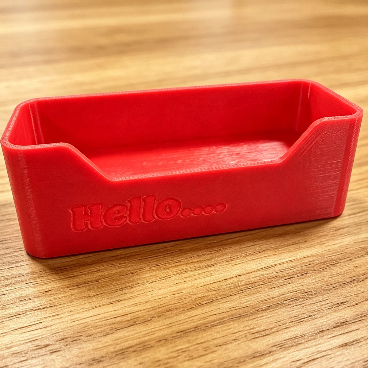 Embossed Hello Design 3D Printed Business Card Holder Stand Desktop Card Storage Organizer Front Desk Office Reception Gift