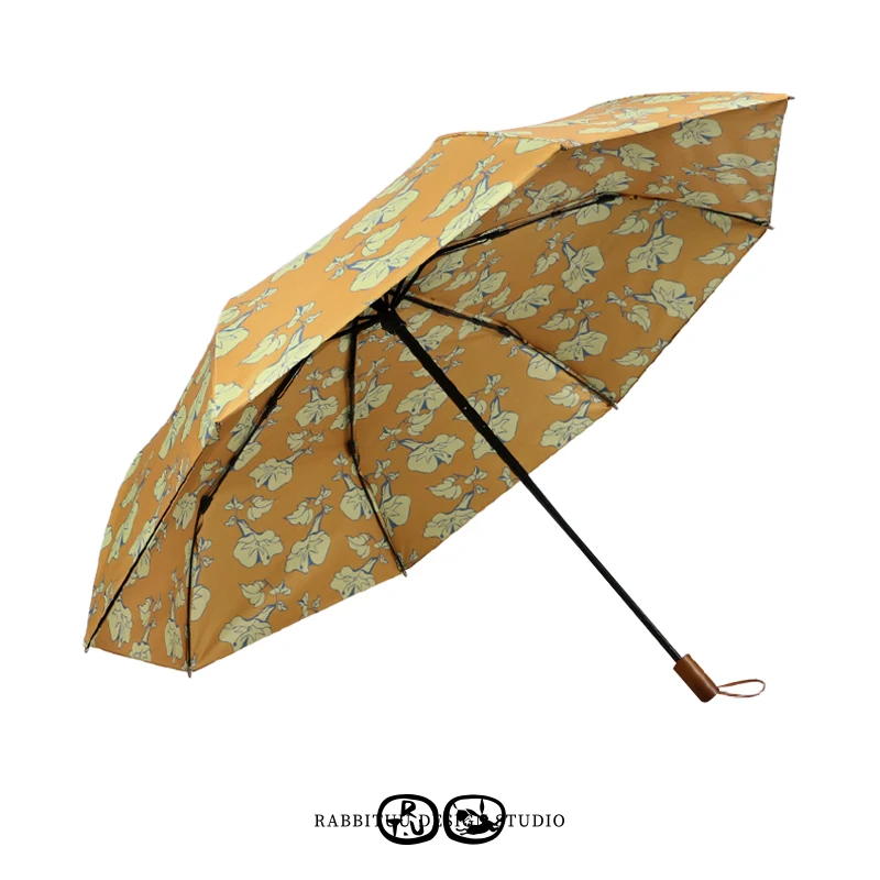 

Зонт Rabbituu двухслойный с защитой от солнца и УФ-излучения для женщин, зонт от дождя, подарочная коробка, стержень из нержавеющей стали