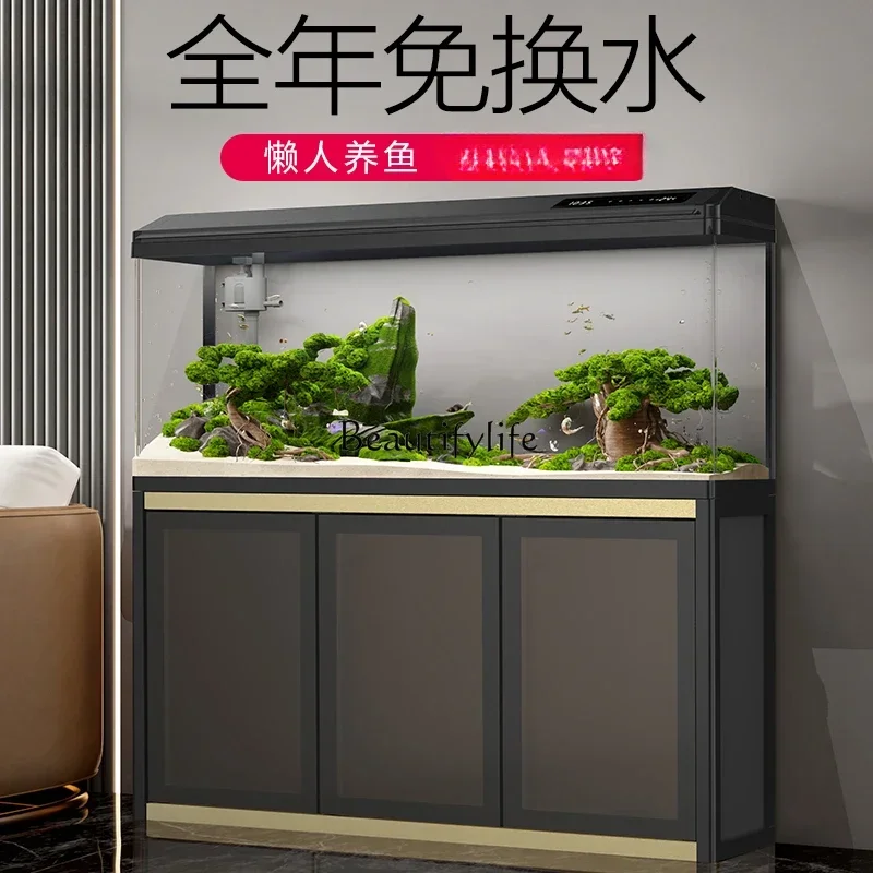 LD33Campio per pesci Acquario Cilindro in vetro ecologico per cambio acqua di piccole e medie dimensioni senza armadietto