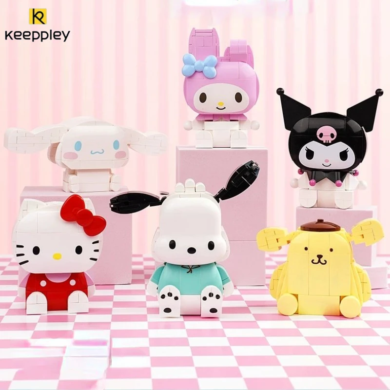 

Keeppley Sanrio Building Blocks Kawaii Kuromi Pochacco My Melody Educational Assembly Toy Model Ornaments Collection Gift