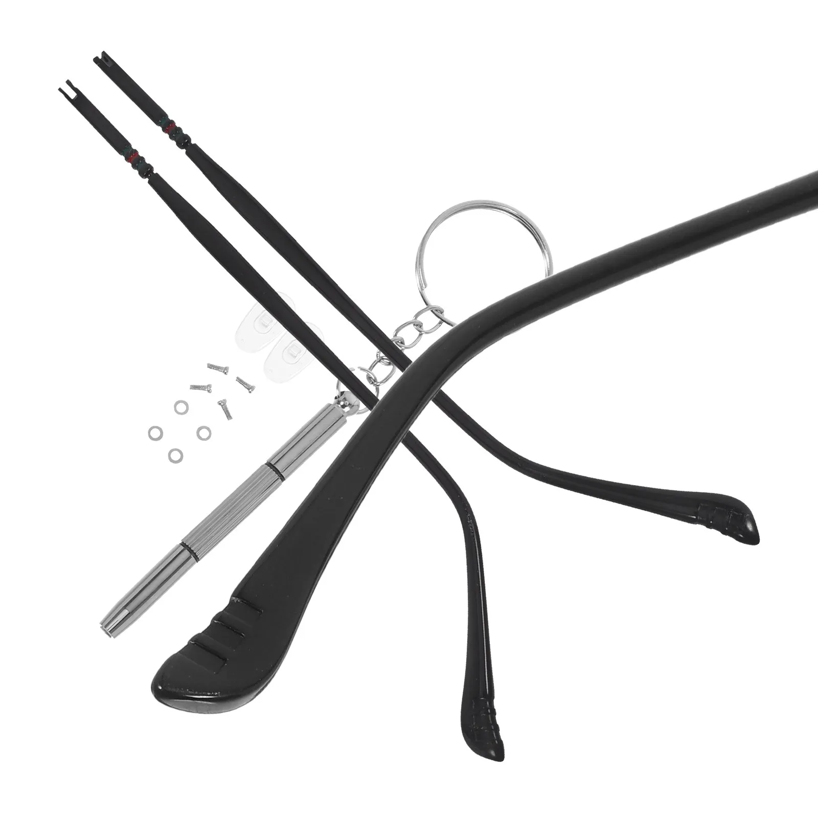1Pair Durable Metal Eyeglass Temple Arms Universal Replacement Legs Secure Connection Easy Installation Black Eyeglass Arms Legs