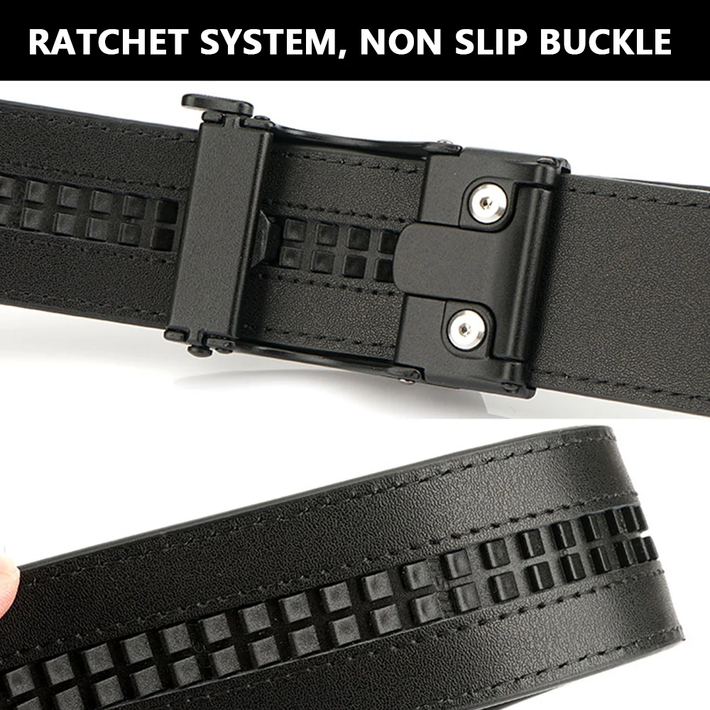 TUSHI Official Policemen Leather Tactical Belt Strong Military Army Belt Rust-Proof Metal Quick Release Buckle Outdoor Work Belt