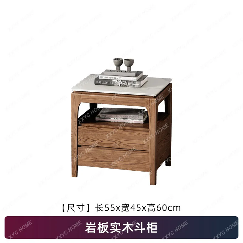 modern simple small apartment coffee table locker combination living room ash wood solid wood floor cabinet