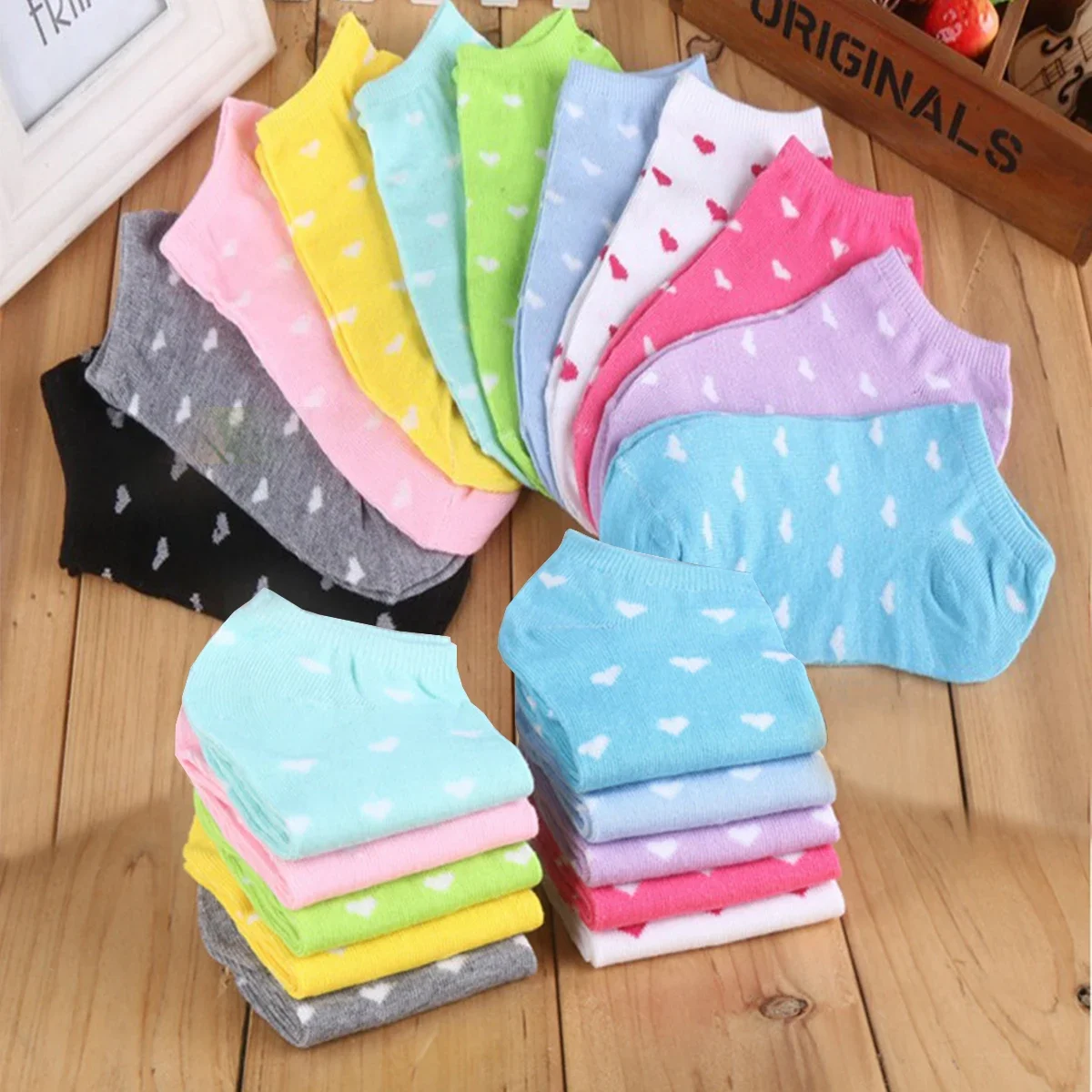 

10 pairs of candy colored women's ankle socks, fun and cute solid color boat socks, women's artistic socks, short socks
