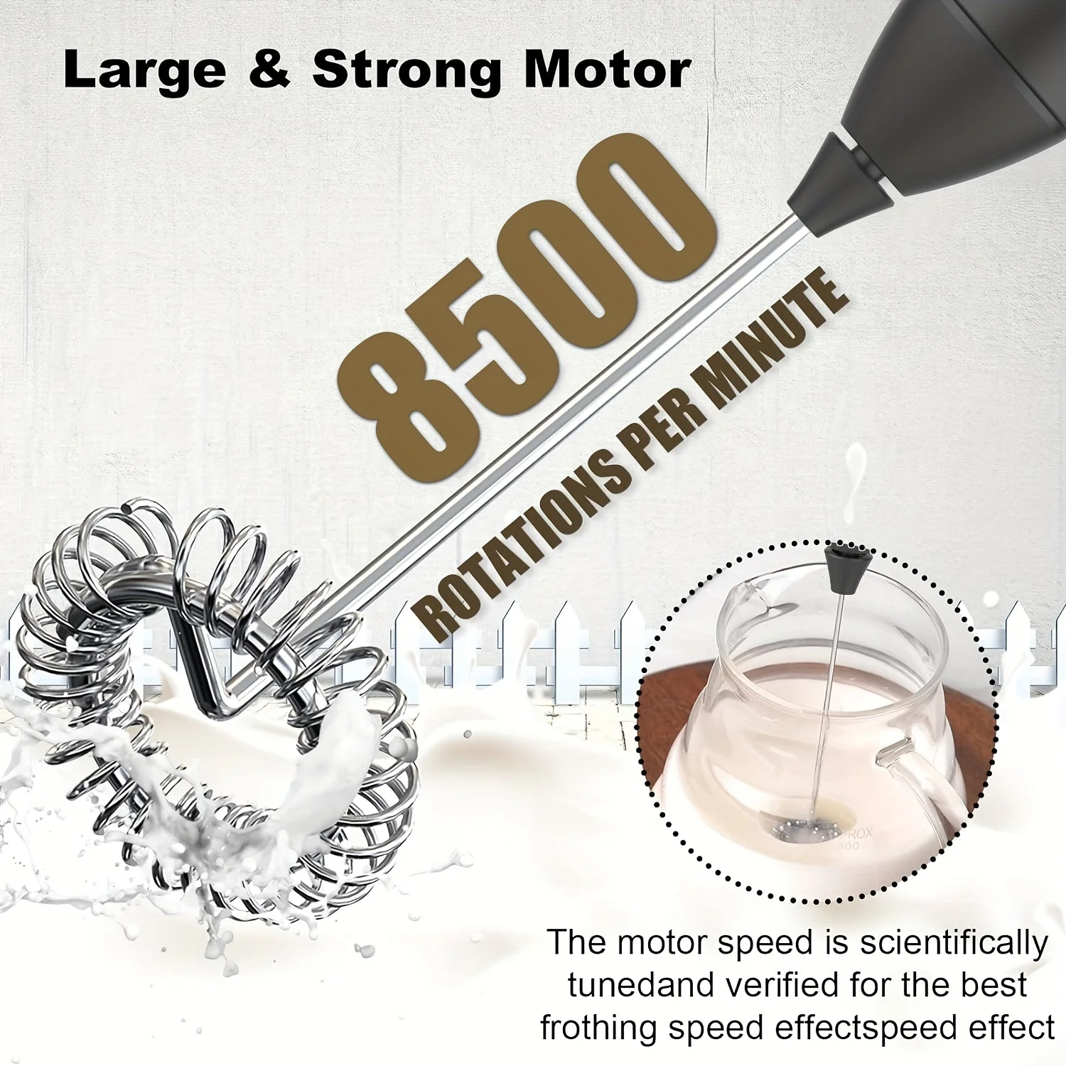 1pc Handheld Electric Milk Frother Rechargeable, Automatic Foam Maker for Lattes, Hot Chocolate Blender Egg Beater Cooking Tools