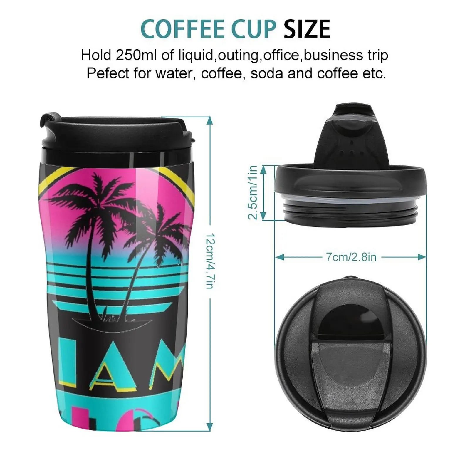 New Miami Vice Travel Coffee Mug Tea Cup Teaware Cafes Thermos Cup Mug For Coffee