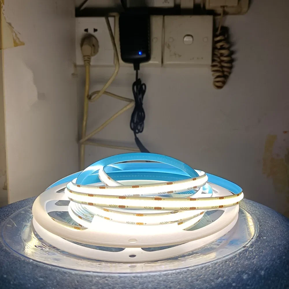 COB Light Strip Self-Adhesive Ultra-Thin 12V1M2M3M4M5M Low Voltage LED And Adaptre Flexible Soft Ceiling Decoration Cabinet Supe image 2
