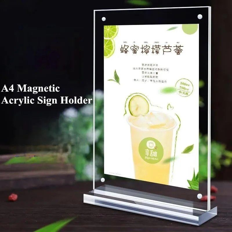 1PC A4 210X297MM Acrylic Sign Holder Display Stand Plastic Menu Paper Price List Holder 8.5x11 Inches Photo Picture Poster Frame
