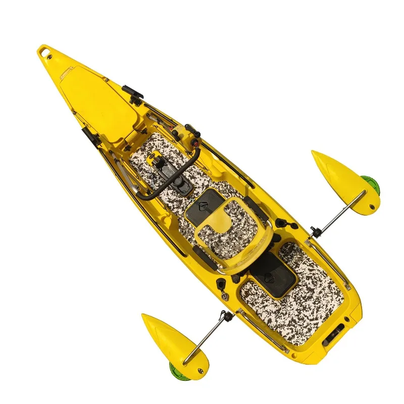 Large size plastic kayak professional fishing boat with pump system electric drive