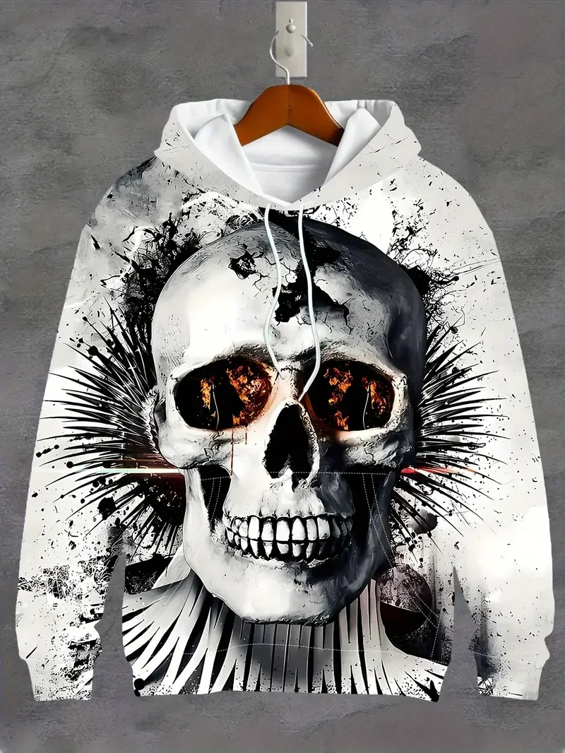 

Autumn Bloody 3D Printed Men's Hooded Funny Halloween Women Hoody Drawstring Pocket Sweatshirt Unisex Hip Hop Harajuku Pullovers