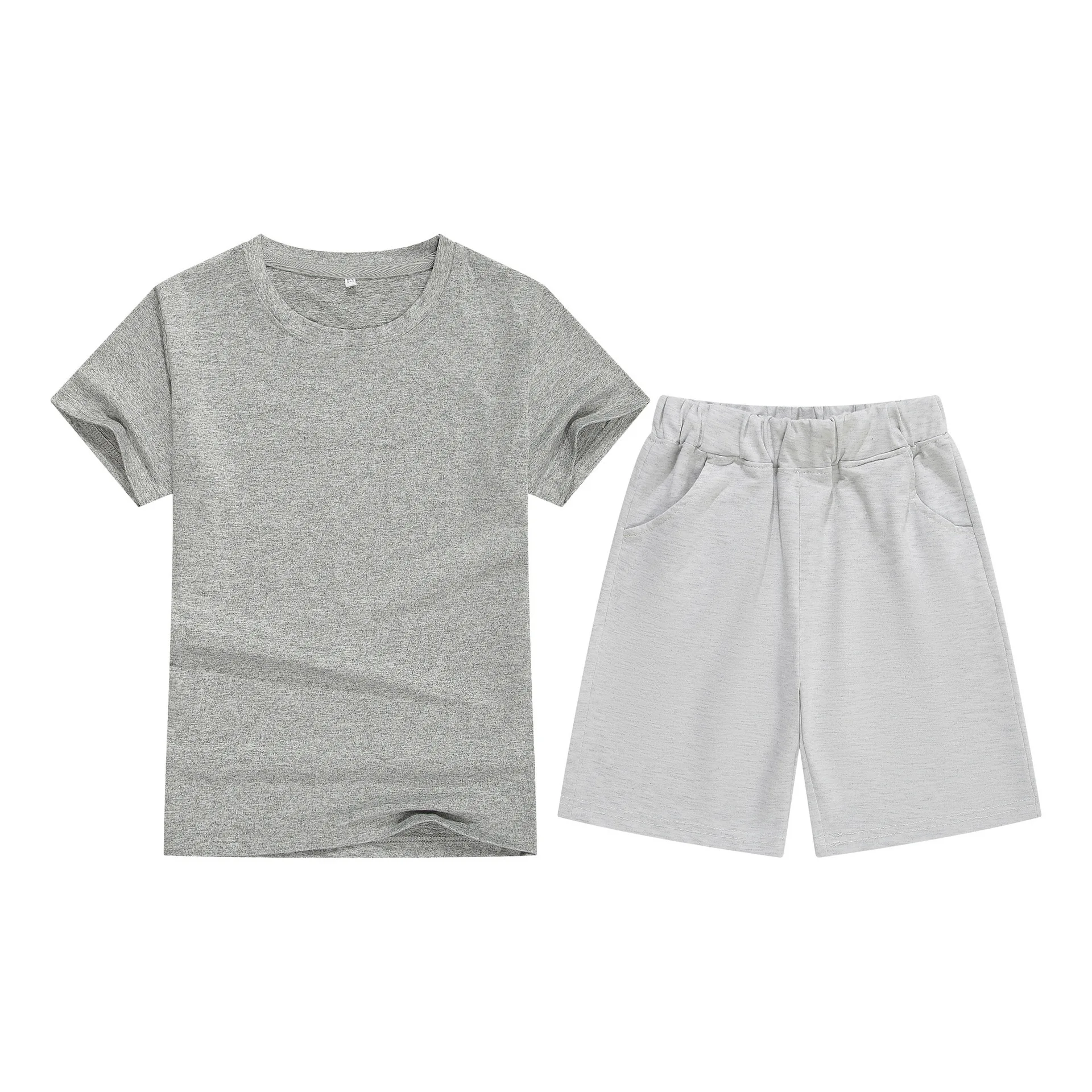 T-shirt a maniche corte in cotone per bambini, set di abbigliamento casual ampio