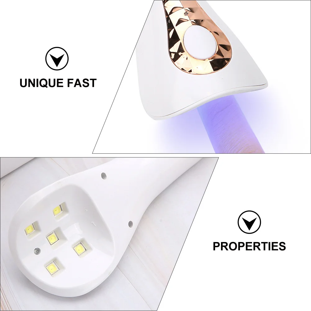 1 stks handheld nageldroger eenvoudige led gel timer lamp duurzaam manicure tool gouden witte nagellak droger voor thuis salon