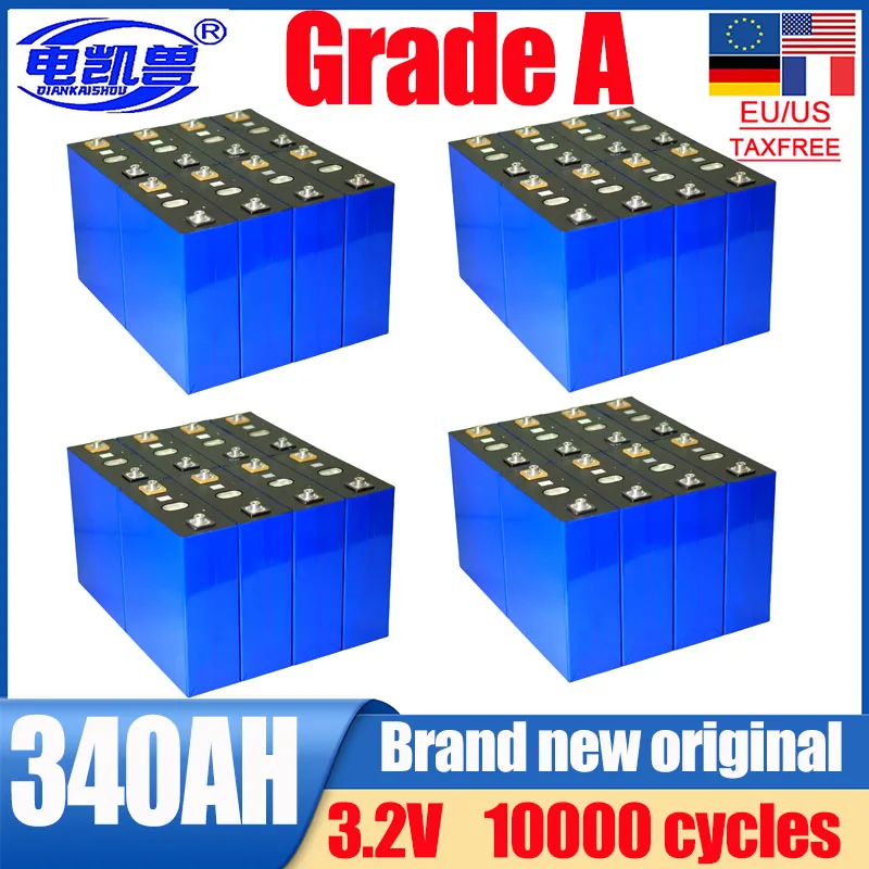 

16 шт. класс A, новый 3,2 В lifepo4 аккумулятор 340 Ач 280 Ач 320 Ач 100 Ач DIY 12 В 24 В 48 В литий-железо-фосфатный аккумулятор RV EV