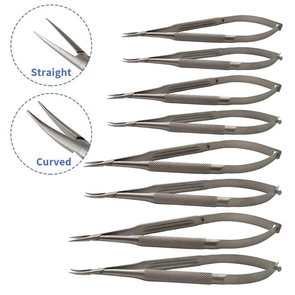 Eyelid Tools Castroviejo Needle Forceps Straight/Curved 12.5cm-18cm for Dental Forceps Orthodontic Implant Tool