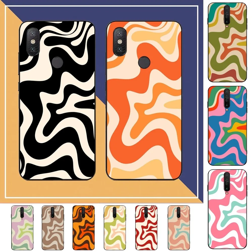 Liquid Swirl Abstract Pattern in Beige Sage Green Phone Case For Redmi Note 4 X 5 A 6 7 8 Pro T 9 Pro 9S 10 Pro 11 Pro 11Epro