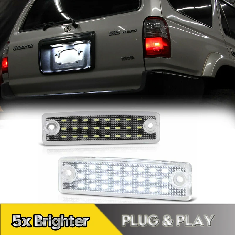 

2Pcs For Toyota 4Runner Corona Corolla Land Cruiser Prado LED Number License Plate Lights Lamps Sequoia Mega Hilux Hiace Innova