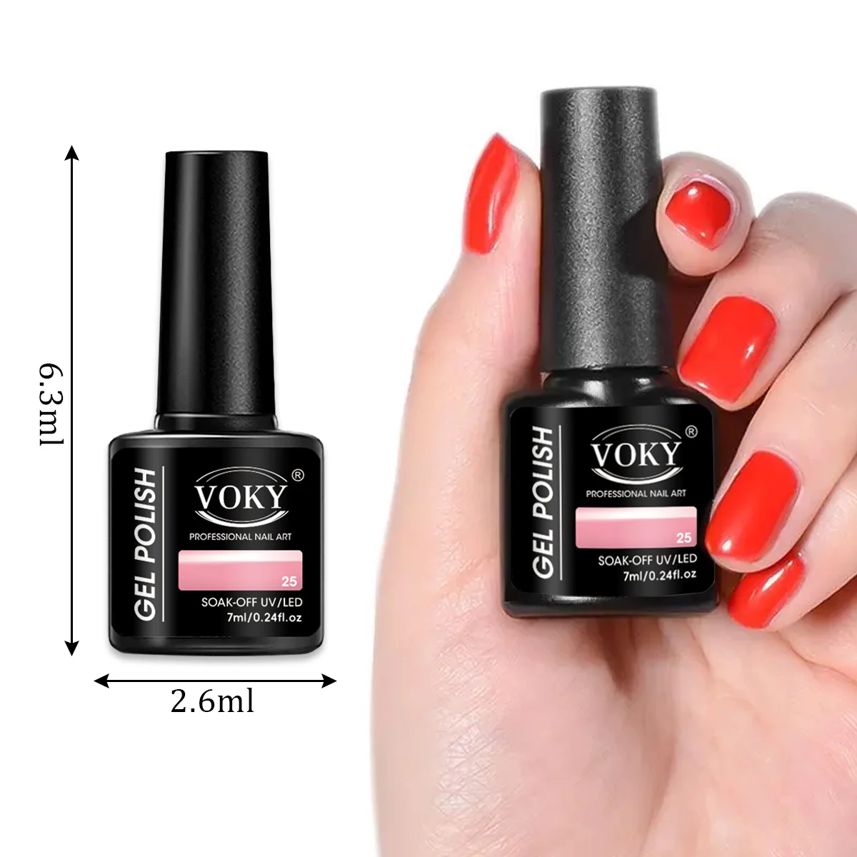 ชุดทาเล็บเจล VOKY 6 ชิ้น ชุดทาเล็บกึ่งถาวรหลากสี และชุดทาเล็บปลอดแอลกอฮอล์
