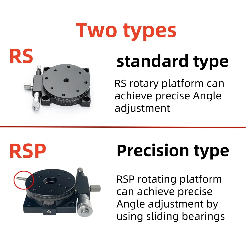 RS125-L 125mm High Precision Manual Rotary Stage with Coarse ±5° And Fine 360° Adjustment for Optical Positioning
