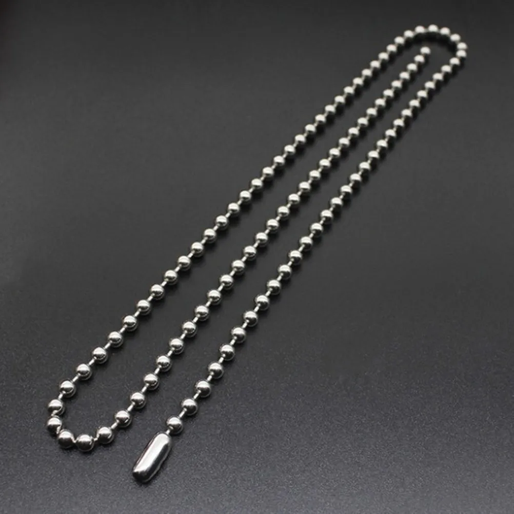 Premium Stainless Steel Bead Chain Solid Anti Rust High Polished Smooth Surface for Keychains Dog Tags Pendant Necklaces DIY