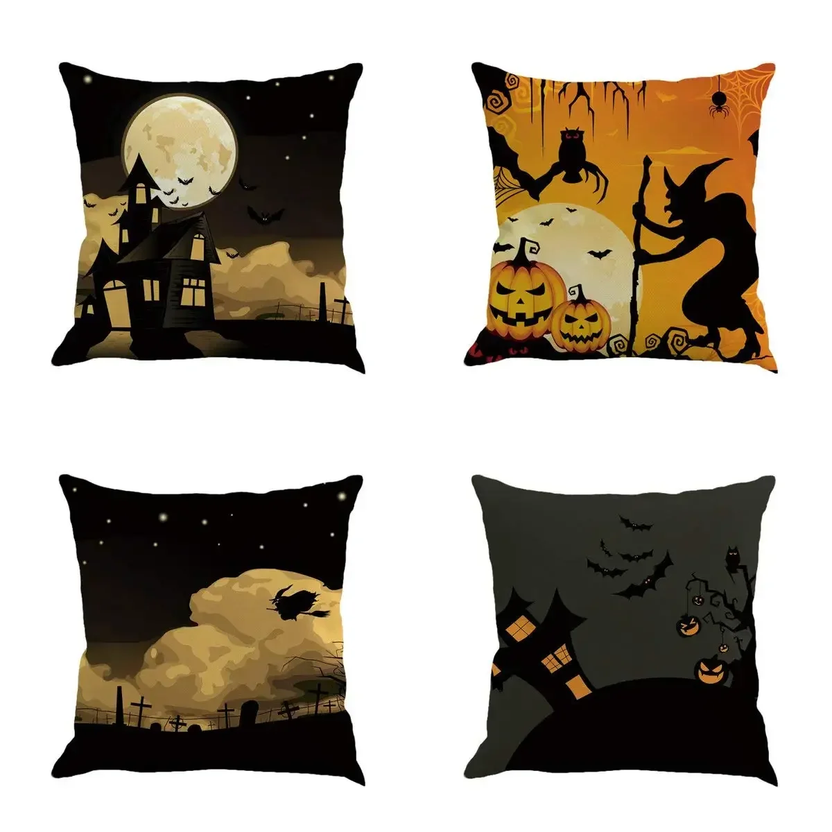 Halloween decoration witch linen pillowcase sofa cushion cover home decoration can be customized for you 40x40 50x50 60x60 45x45