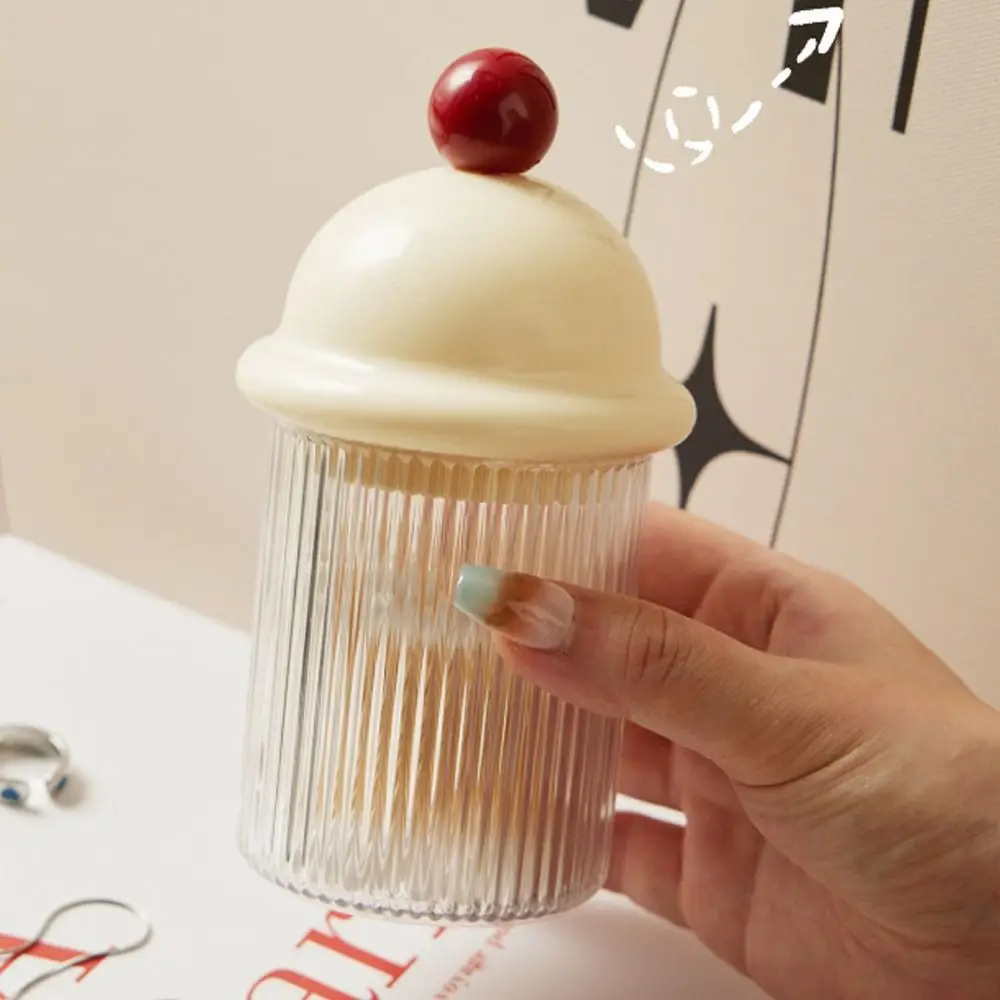 

Durable Transparent Storage Case Dustproof Portable Toothpick Box Snack with Lid Cosmetic Box Household