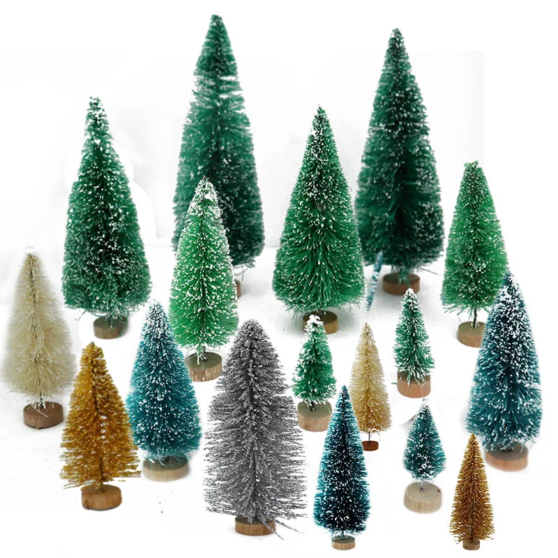 8Pcs 50-125mm Mixed Size Mini Christmas Tree Small Pine Tree Desktop  for Home New Year Xmas Party Table Decoration Navidad