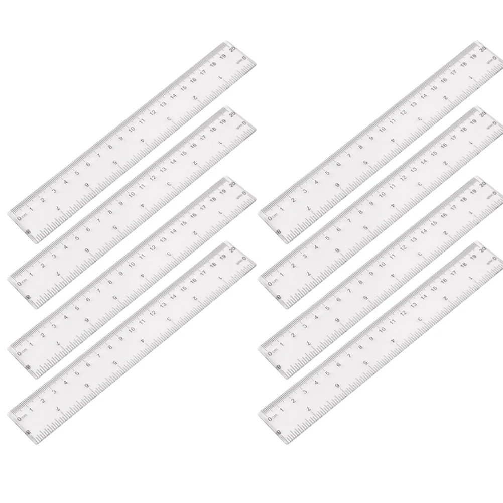 ไม้บรรทัดตรง 20 ชิ้น เครื่องมือวัดพลาสติก ไม้บรรทัดแบบมีสเกลชัดเจน สำหรับใช้ในโรงเรียน สำนักงาน บ้าน อุปกรณ์นักเรียน