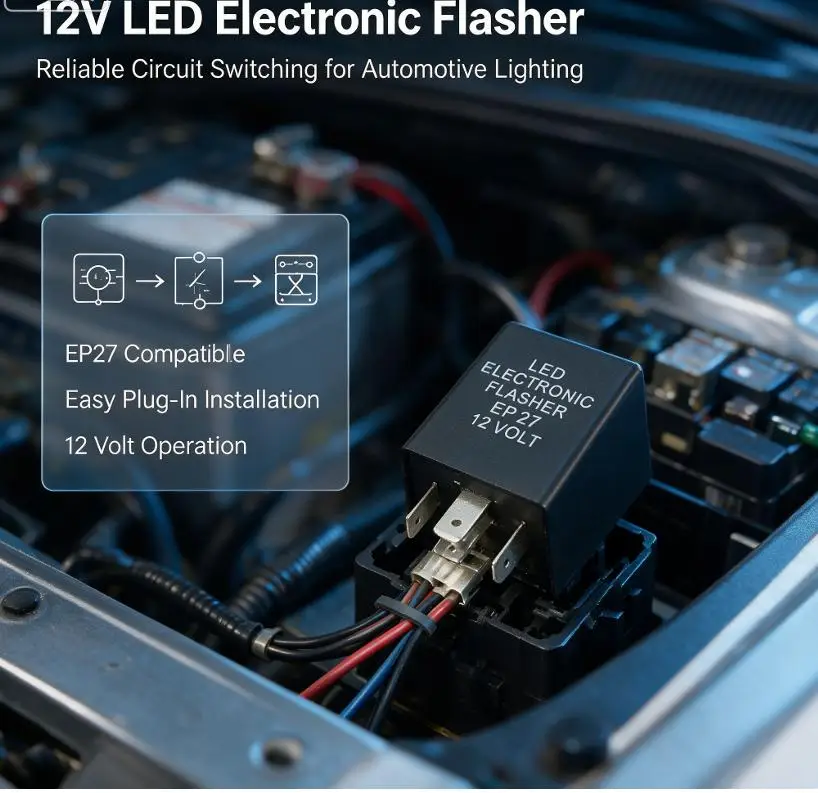 5P 12V EP27 LED Electronic Flasher Relay Five-legged Car: 1Pcs Steering Flashing Light