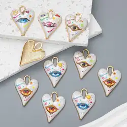 6pcs Color Devil's Eye Graffiti Jewelry For Jewelry Making Enamel Pendants DIY Earrings Necklace Bracelet Jewelry Accessories