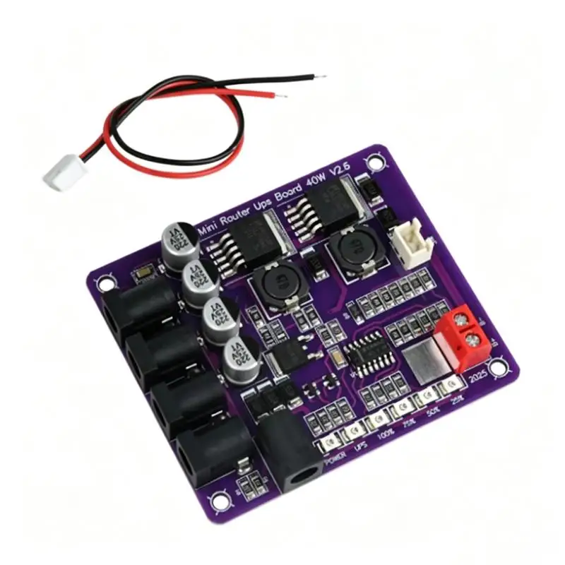 40W 4 Port Mini UPS for Router 12.6V Battery Charging Board Power Module with USB DC Output for Emergency Power Supply