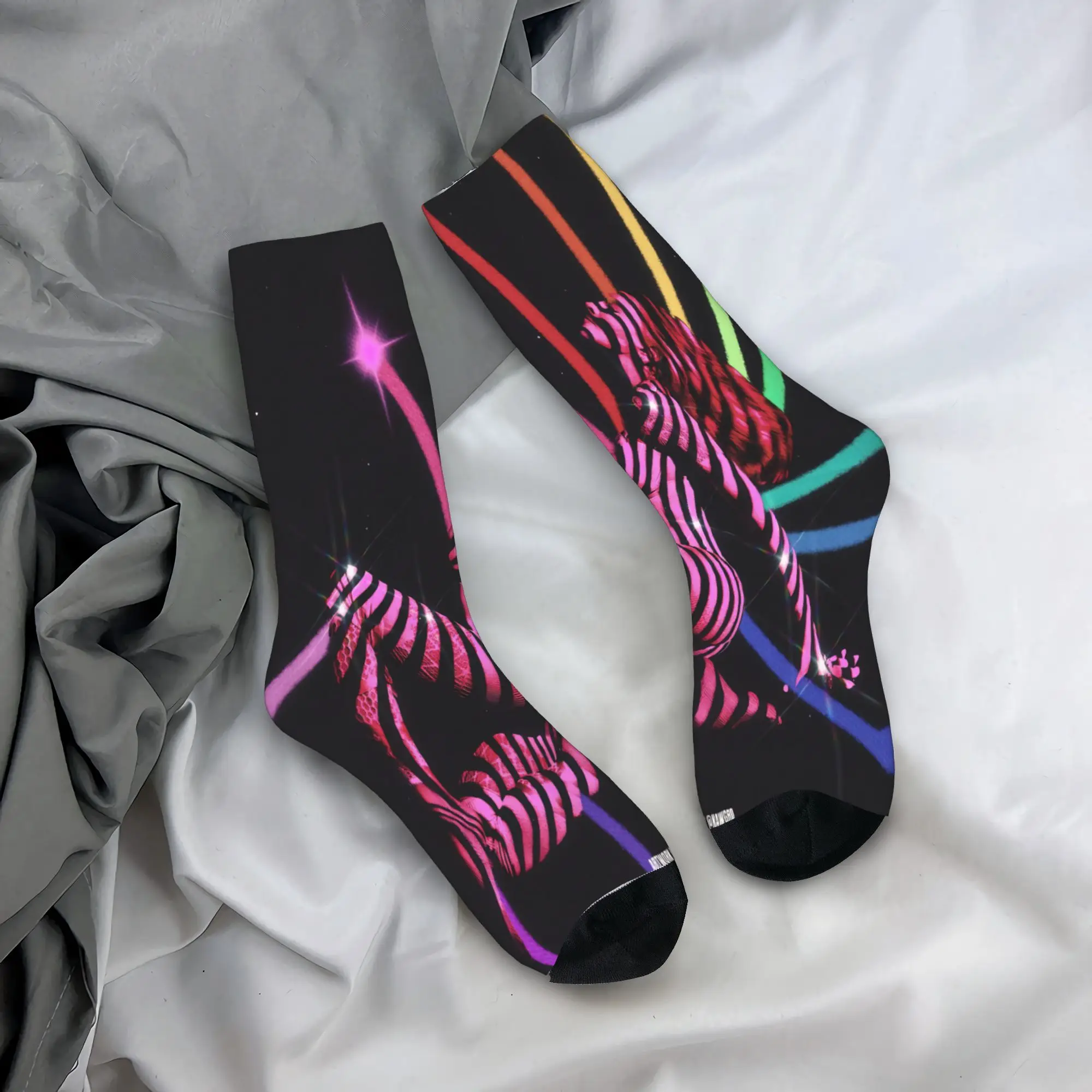Madonnas CONFESSIONS II Tour 2026 Design Theme Dress Socks Merchandise for Women Flexible Printed Socks