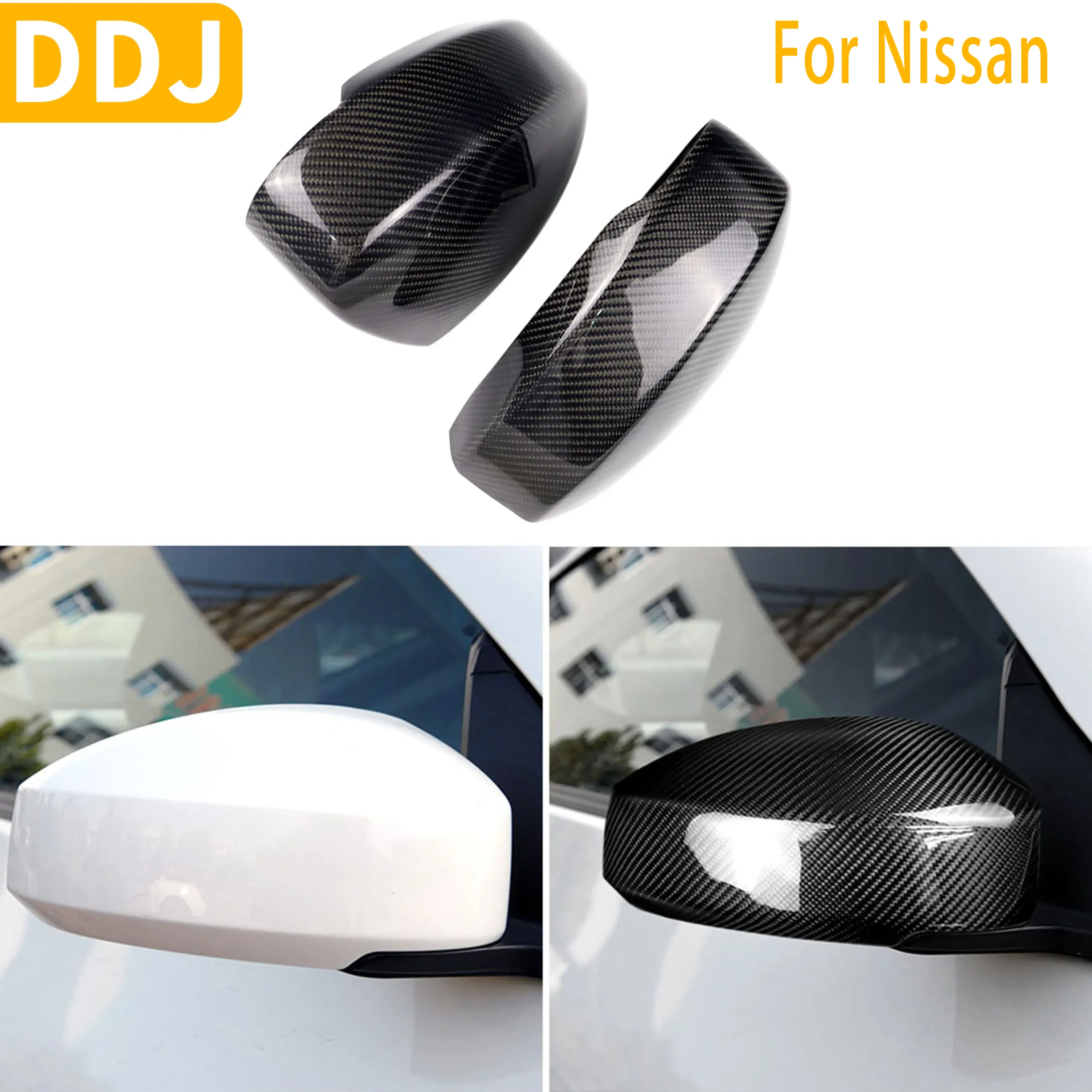 

For Nissan 350Z Z33 Nismo 2003-2009 Rear View Mirror Cover Carbon Fiber Caps Auto Mirror Trim Paste On Modified Car Accessories