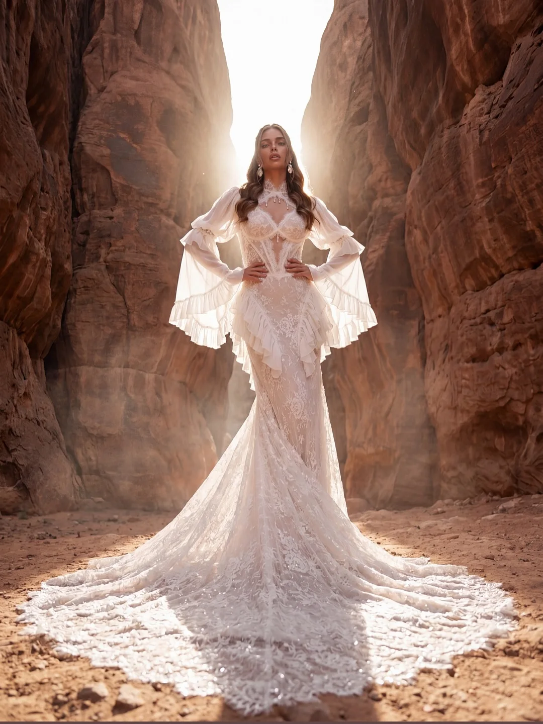 Customized Bohemian Mermaid Lace Wedding Dress Tight corset Layered Ruffles Vestidos De Novia Retro Palace Style Bridal Dress