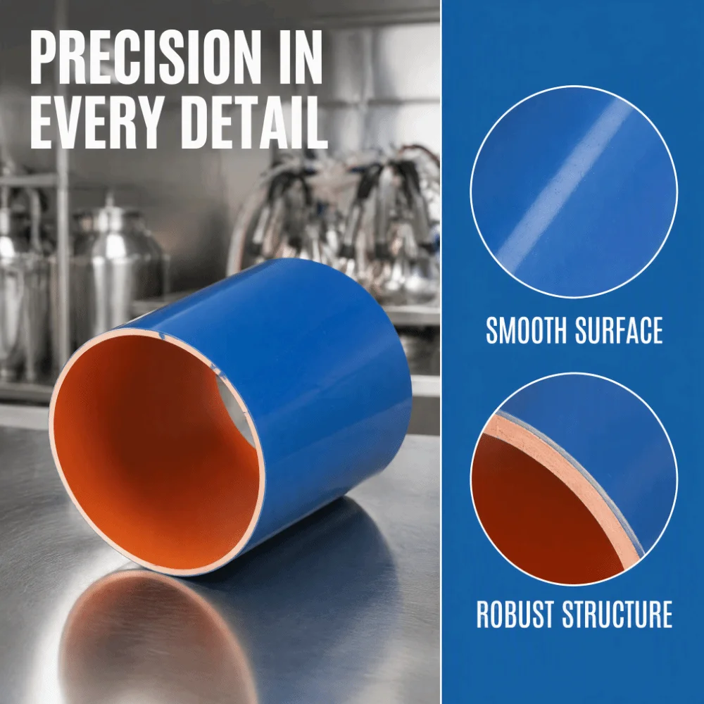 PVC Milking Machine Pump Shell Blue Outer Orange Inner Piston Milking Machine Housing Uniform Molding Smooth Outer Surface