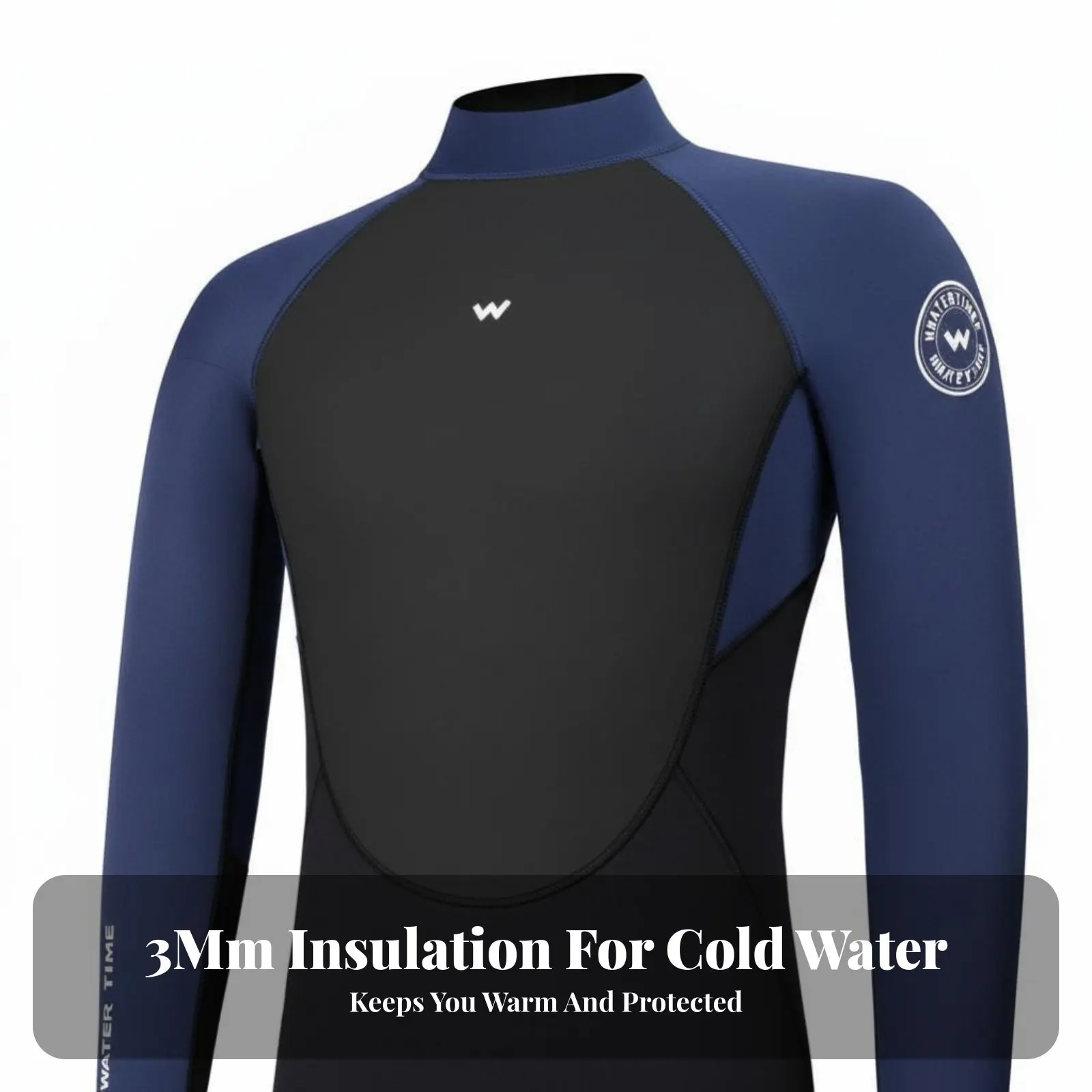 

Men's 3mm Neoprene Wetsuit, Full Body, Diving, Freediving, Thermal Protection, Cold Water, Professional