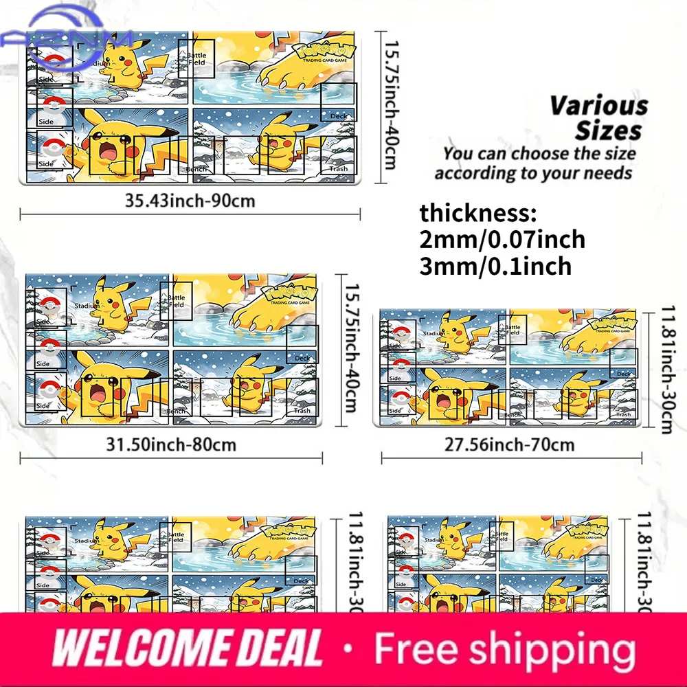 

Коврик для мыши/настольный коврик для игры в карточную игру Pokemon Pikachu Winter Hot Spring Trading Card Game