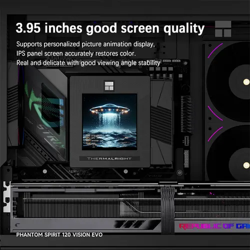 Imagen 2 del producto Thermalright Phantom Spirit 120 VISION Enfriador de CPU de doble ventilador de doble torre con pantalla LCD IPS de 3,95 pulgadas compatible con LGA1851/1700 AMDAM5