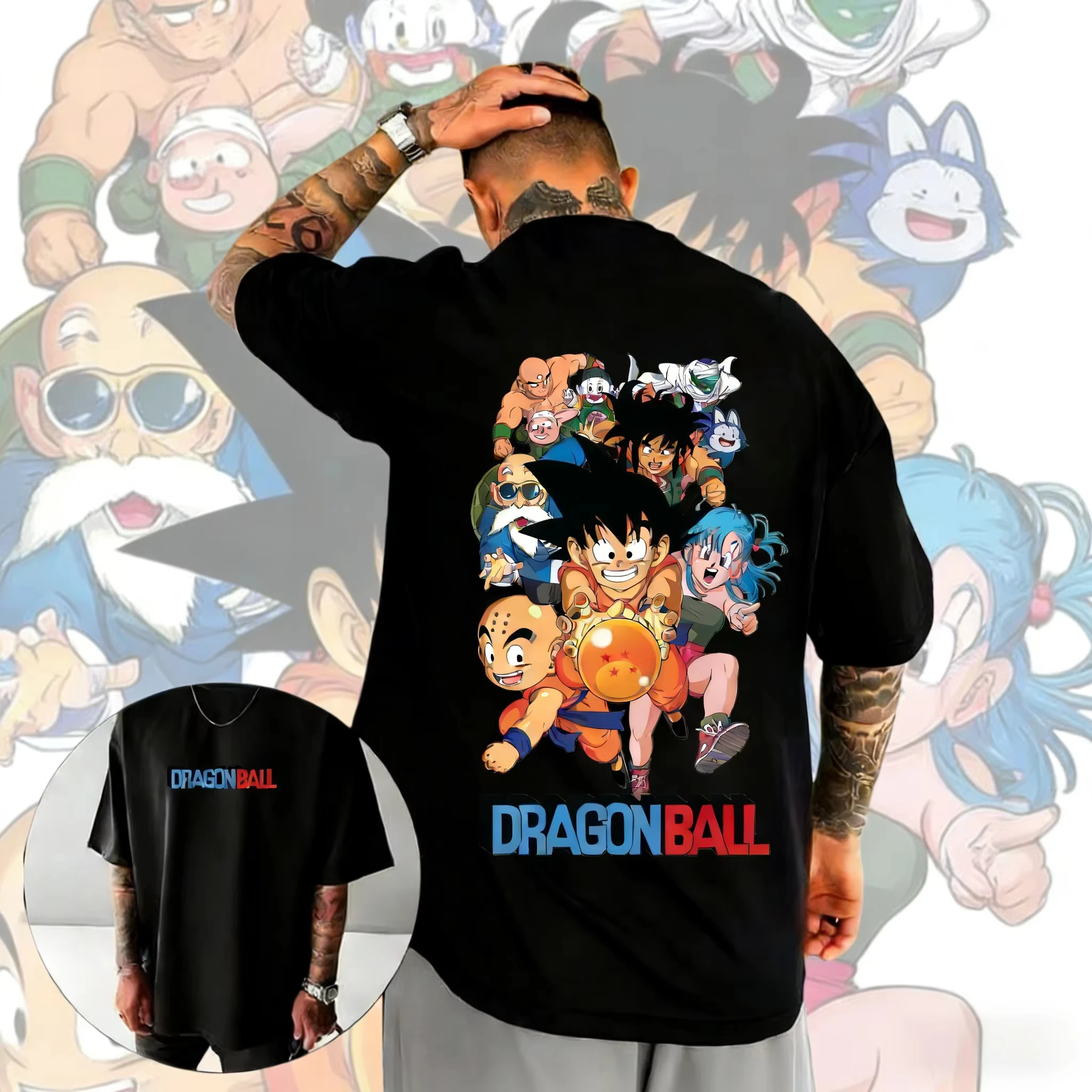 

Горячая новинка 2026: Винтажная футболка Dragon Ball для мужчин и женщин, оверсайз, с принтом всех персонажей Гоку, ретро-стритвир, из чистого хлопка