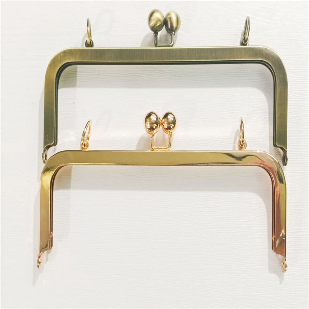 

1 шт., 20 см, квадратные гладкие ручки, рамка для кошелька, металлическая застежка-поцелуй, сделай сам, сумки, швейные кронштейны, винт, рамка для кошелька, ручка