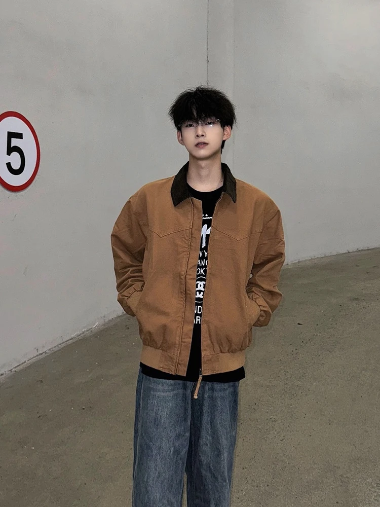 

Мужская рабочая одежда American Sle Jaet Detroit Collar Baseball orm Cotton Long Sve против морщин Весна Осень