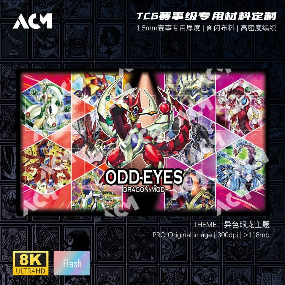 600x350mm Yu-Gi-Oh! Odd‑Eyes Pendulum Drago Theme Playmat Odd‑Eyes Light Dragon Single Player Rubber Board Game Card Mat Gifts