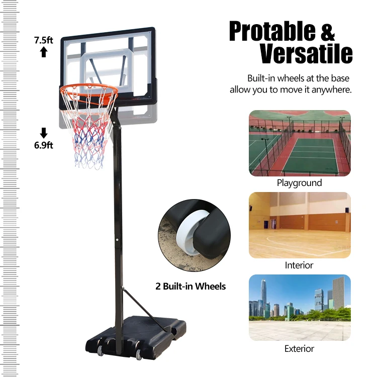 แท่นบาสเก็ตบอลสูง 2.1-2.6 เมตร จากโรงงานโดยตรง สำหรับเด็กและเยาวชนฝึกซ้อม อุปกรณ์สนามคุณภาพสูง